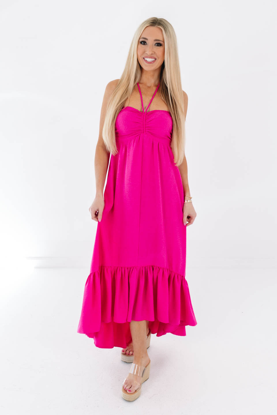 Can’t Miss Her Midi Dress - Hot Pink - Image 2