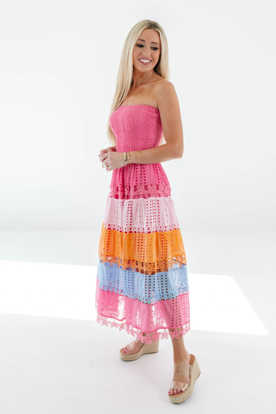 Sherbet Shade Midi Dress - Pink - Image 4